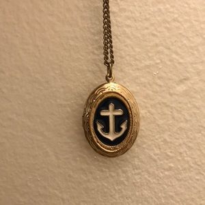 Anchor locket necklace